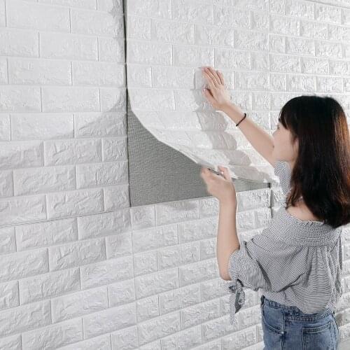 3D Brick Wall Stickers Living Waterproof Foam Room Bedroom DIY Adhesive Wallpaper Art 60*30*0.8 cm home Wall Decals