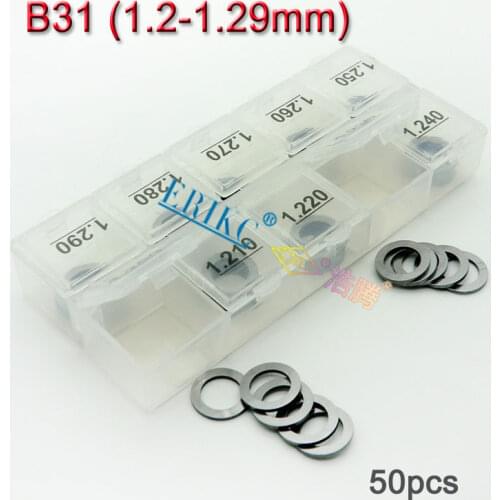 50PCS Injector Nozzle Washer B31 Diesel Injector Washer, Fuel Injection Shim Kits Gasket Size: 1.20mm-1.29mm