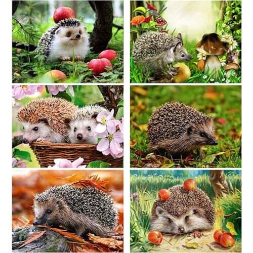 DIY 5D Diamond Painting Full Round & Square Resin Mosaic Diamond Embroidery Cross Stitch Kits Wall Art Decor Lovely Hedgehog