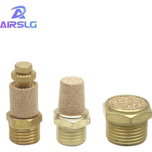 BSL BMSL BESL M5 1/8" 1/4" 3/8" 1/2" Pneumatic Brass Exhaust Muffler Throttle Silencers Fitting Noise Filter Reducer Connector
