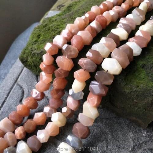 Pink moonstone baroque faceted 13*18mm 15" for DIY jewelry making loose beads FPPJ wholesale beads nature gem stone