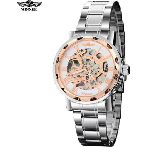 Winner brand mens military AUTOMATIC Skeleton mechanical watch stainess steel band 3colours