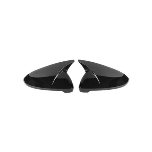 QDAEROHIVE Black Horn Shape Side Wing Mirror Cover (Carbon Look)for VW Golf 7 MK7 7.5 GTD R GTI GTE VII Cap E-golf Sportsvan