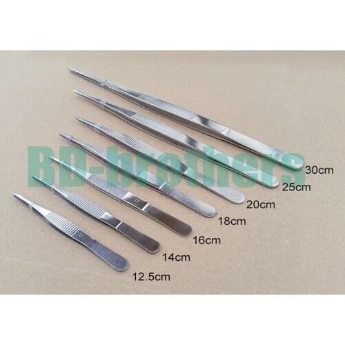 CR Thickened Round Head Medical Stainless Steel Tweezers With Anti-skid Slot Nipper Forceps 500pcs/lot
