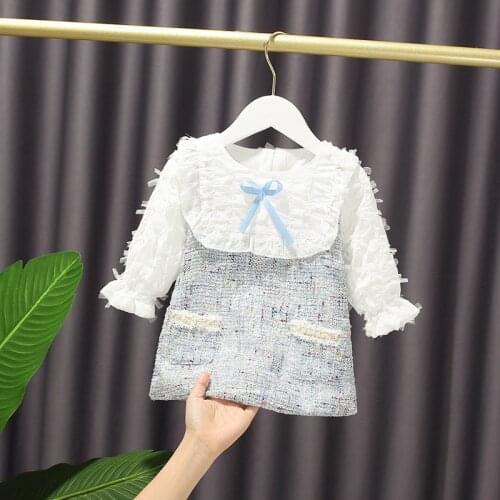 Toddler Baby Girl Autumn Baby Linen pearl tutu dress Long sleeve winter Princess Dress 1st birthday party Dress Baby girl outfit