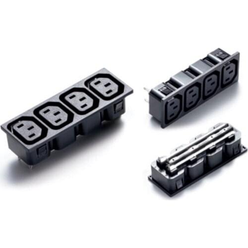 10pcs/lot AC power plug four convert socket plug Electrical Socket IEC320 C13 Industrial socket Power four C13 Power adapter