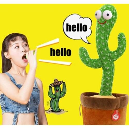 32cm Dancing Cactus Electronic Plush Toys Twisting 120songs Singing Talking Novelty Funny Music Luminescent Gifts