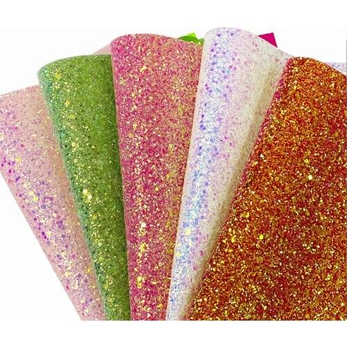 135x30cm Fluorescent Colorful Shiny Chunky Synthetic Leather Twill Backing For Headwear/Bags/DIY Accessories/Decoration