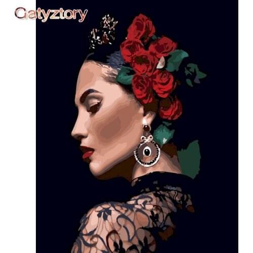 GATYZTORY 60x75cm Painting By Numbers For Adults Sexy Woman Picture By Number Acrylic Oil Paint Drawing Art Craft