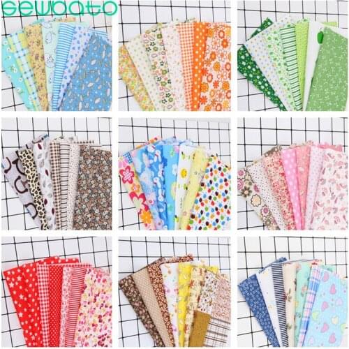 SEWBATO 7pcs 50X50cm Handmade Cotton Fabric Print Cloth Sewing Quilting For Patchwork Needlework DIY Handmade Material