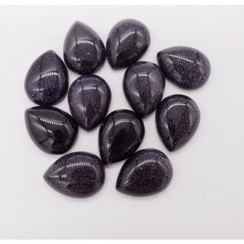 100Pcs 16x12x6mm Blue Sand Stone Teardrop Cab Cabochon For DIY Jewelry Making Necklace Accessories Boutique Gift