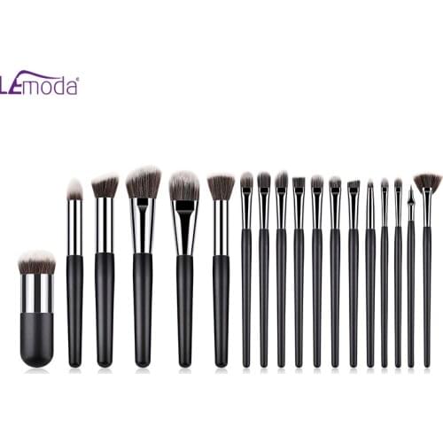 Lemoda 18pcs Professional Makeup Brush Set For Foundation Powder Rouge Lip Eyebrow Eyeshadow Eyeliner Brush Cosmetic Tools Kit