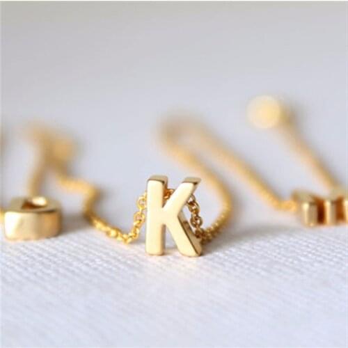 Tiny gold initial necklace gold letter necklace initials name necklaces pendant for women girls best birthday gift Collier Femme