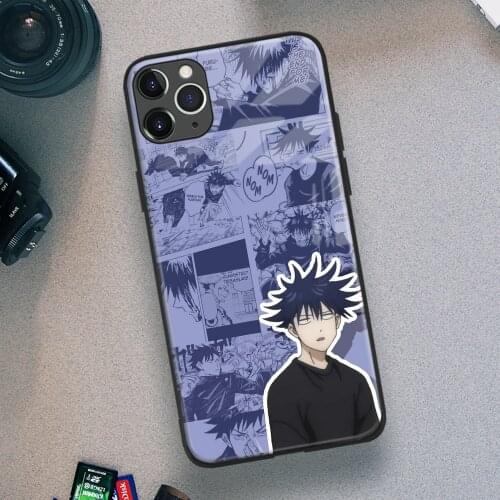 Megumi Fushiguro Jujutsu Kaisen Anime Soft TPU Glass Phone Case for IPhone SE 6s 7 8 Plus X Xr Xs 11 12 Mini Pro Max Samsung
