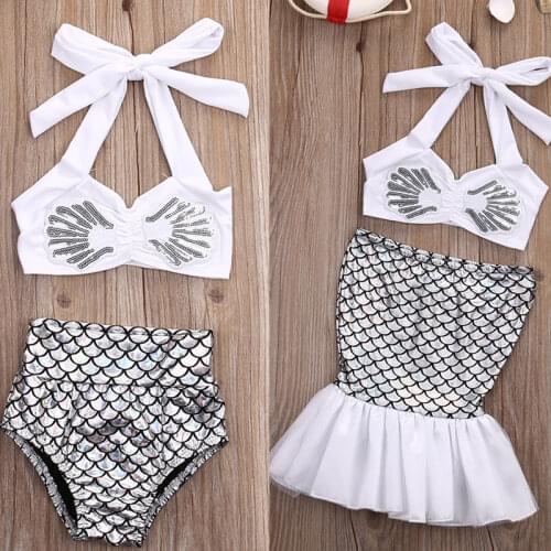 Cute toddler Baby Girls Princess bandeau halter Bikini Set Swimwear Swimsuit Bathing Suit beachwear biquini