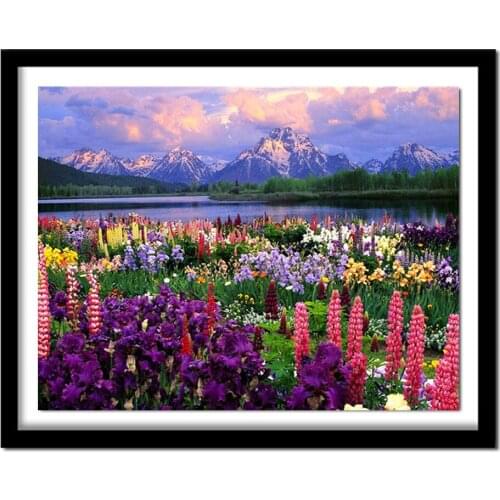 My diamond pianting Flower Field Diy Diamond Painting Embroidery 5D Full Diamond Cross Stitch Needlework Set Rhinestone Crafts