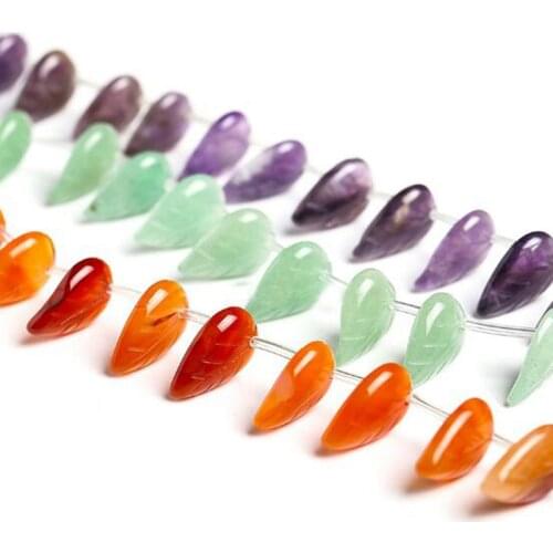 Natural Stones Loose Seed Beads High Quality 13x18mm DIY Leaves Shape Necklace Bracelet Jewelry Making Accessories 15Pcs wk240