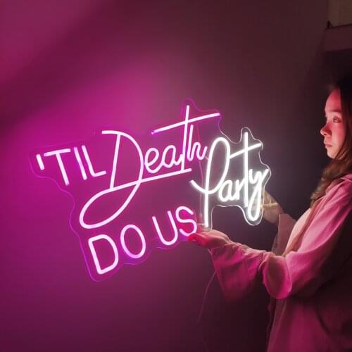 Til death do us party wedding neon sign,led neon light,neon custom sign,neon art,neon wall decor,neon signs,neon,sign,neon sign