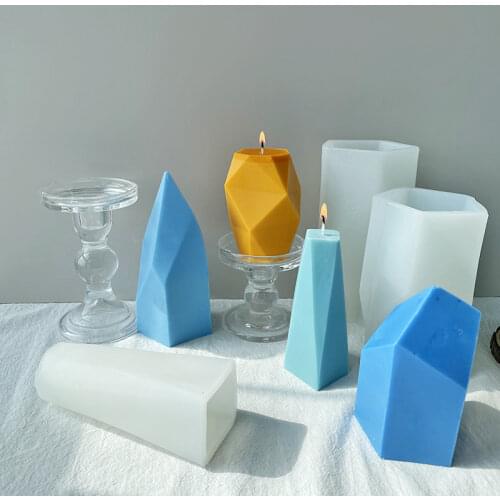 New Silicone mold geometry stone incense candle silicone mold DIY Candle Mold home decoration gypsum mold