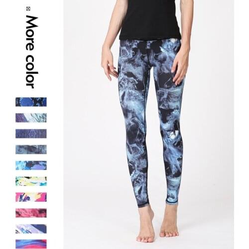 Womens New Digital Printing Fashion Sports Yoga Pants Womens Sports Running Fitness Clothes Trousers Women