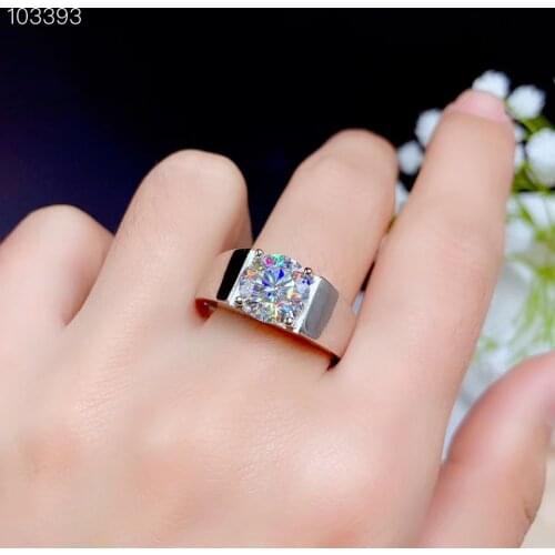 2020 engagement ring shinning moissanite ring for men muscular character real 925 silver party gift roung gem good sparkling