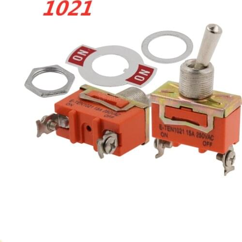 E-TEN 1021 Toggle Switch 29*14.5MM Orange 2Pin On-Off Switch Copper Contactor 250V 15A for Car Speaker PC