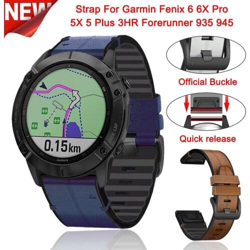 26MM Strap For Garmin Fenix 5X 6X 3 3HR Smart Watch Silicone Leather Watch Band 22MM Quick Release Bracelet For Fenix 5 6 6 Pro