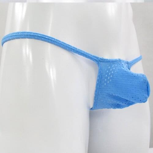 Sexy Underwear Mens Thongs T-back Bulge Pouch eyelet airy sport wear G4035