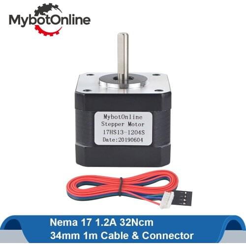 Nema 17 Stepper Motor 34mm Short Body 42 Motor Nema17 Pancake Stepping Motor 1.2A 4-lead for DIY 3D Printer/ CNC Extruder