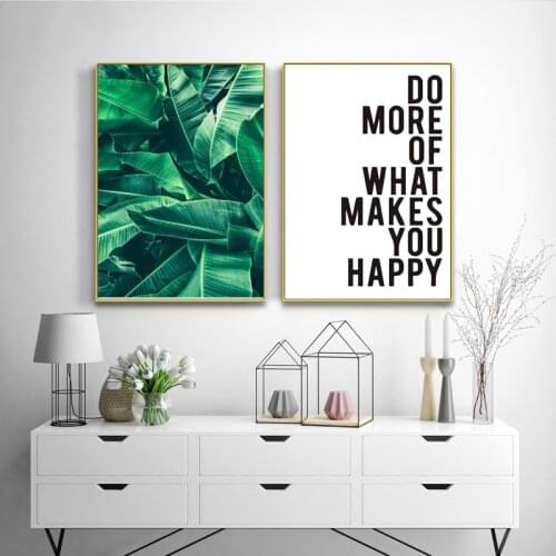 Modern Green Plant Posters And Prints Minimalist Quote Canvas Painting Palm Wall Pictures For Living Room Home Decoration