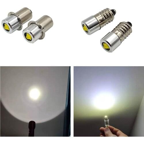 P13.5S E10 3W 3-6V 4-24V LED Lamp Bulb Flashlight Replacement Bulb Torch Emergency Light Bulbs Work 3-9 Cells 3V 4.5V 6V 18V 12V