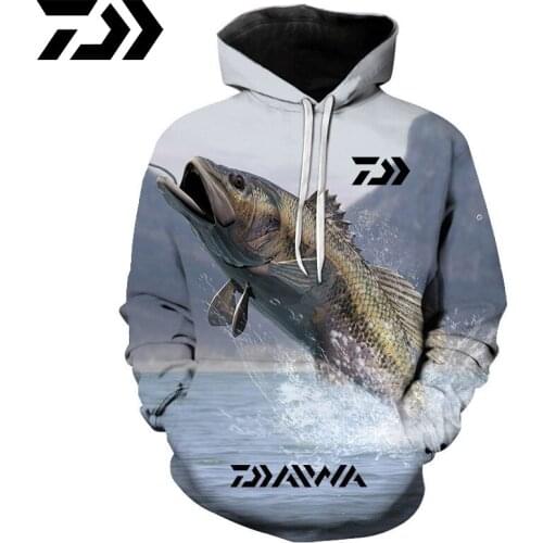 Daiwa Fishing Hoodies New Animal Fishing Art Outdoor Fishing Clothes Tracksuit Funny 3D Print Hoodies/Sweatshirt/Jacket/Mens