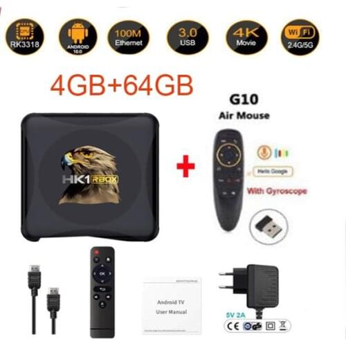 HK1 R1 MINI Android 10.0 TV Box RK3318 Android 10 4K supports 2.4g&5g wifi bluetooth4.0 100m lan port optional g10 air mouse