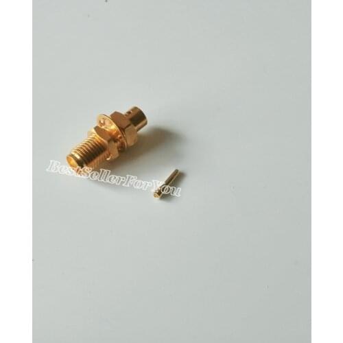 1Pcs SMA Connector Jack Female Nut Bulkhead RF Connector Solder For .141" Cable RG402