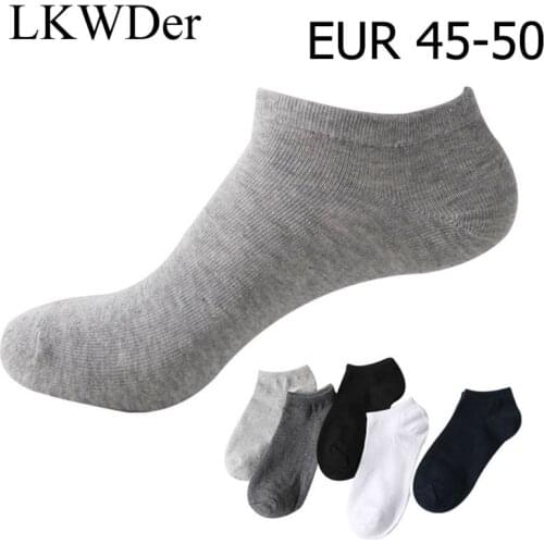 LKWDer 10 Pcs=5 Pairs Mens Cotton Socks Large Big Plus Size 45,46,49,50 Business Ankle Socks Classic Sox Meias Calcetines Hombre