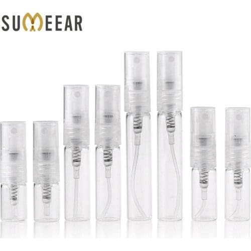 100Pieces/Lot 1ml 2ml 3ml 5ml mini perfume glass spray bottle refillable empty bottles cosmetic containers Portable spray Bottle