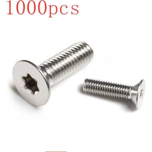 1000PCS m1.6 M2 M2.5 M3 M4 304 A2-70 stainless steel GB2673 Six-Lobe Torx Flat Countersunk Head Screw Six Lobe Bolt