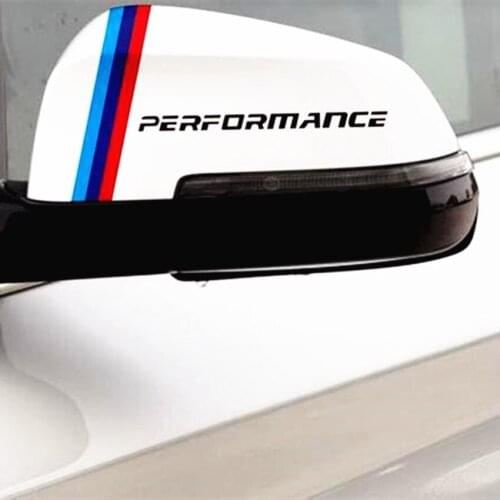 2pc Performance Motorsports Body Rearview Mirror Sticker Decal Car Styling For BMW M3 M5 X1 X3 X5 X6 E36 E39 E46 E30 E60 E92 f30