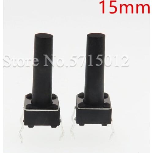 200pcs 6*6*15mm Black button vertical 4pin Key switch Tactile Push Button switch for Induction cooker