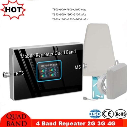 4 Band 2G 3G 4G Cellular Signal Booster LTE B20 800 850 900 1800 2600 2100 UMTS WCDMA Cellular Amplifier GSM Repeater Internet