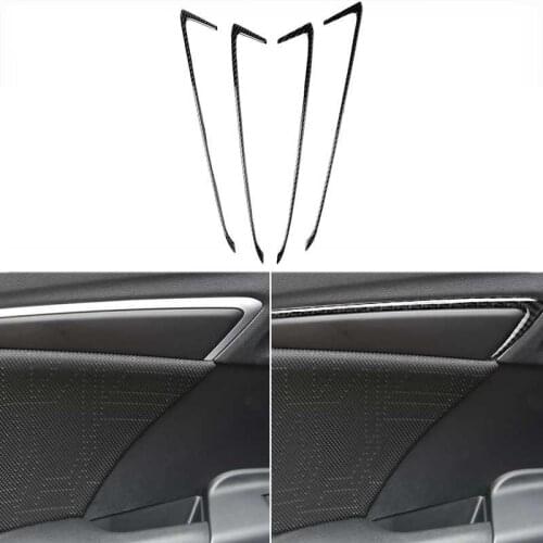 4PCS For Honda Fit Jazz 2014 2015 2016 2017 2018 Car Window Door Trim Frame Cover Carbon Fiber Sticker Accessories Interior Auto