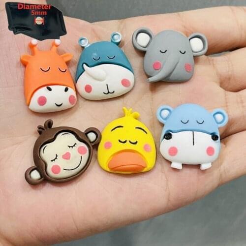 6PCS Resin Cute Cartoon Animals Fridge Magnetic Sticker Kawaii Giraffe Elephant Monkey Duck Mouse Refrigerator Magnet Photo Wall