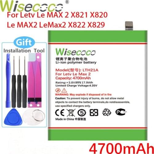 Wisecoco LTH21A 4700mAh Battery For Letv LeEco LeMax2 X822 X829 Le MAX 25.7 inch X821 X820 Phone New Production Battery Replace