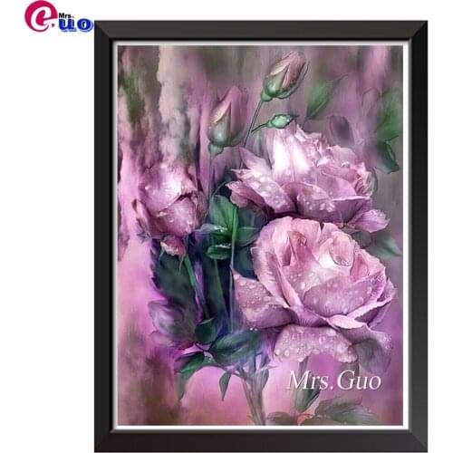 Diamond Embroidery Cross Stitch Colorful Flower Home Decoration Gift Round 3D Diy Pebble Square Diamond Painting