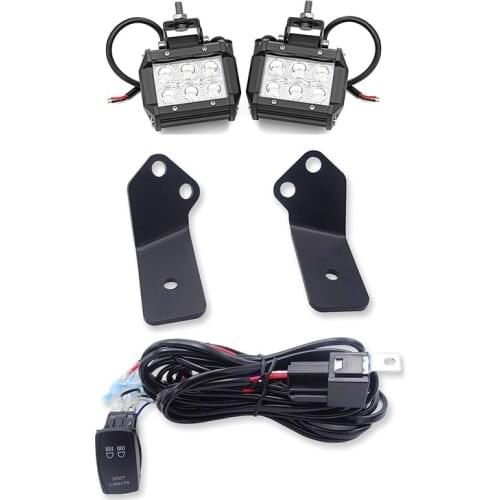 For YAMAHA YXZ1000R 2016-2020 4" 18W LED Light Bar+Pillar Roll Cage Bracket+Rocker Switch Wire