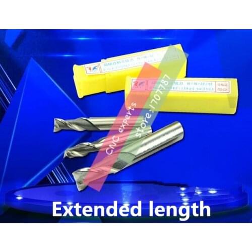 Free shipping High Quality 2pcs 2F-10.0~20.0mm Extended End Mill ,Two Flute HSS & Aluminium End Mill Cutter CNC Bit