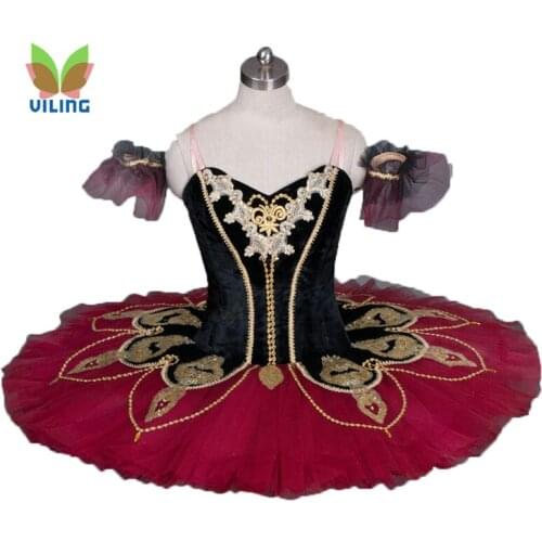 Burgundy classical professional ballet tutu Women swan lake pancake tutu Girils nutcracker ballerina ballet dress