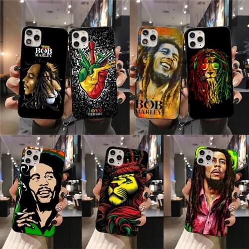 Lion Reggae Bob Marley Phone Case For iphone 12 11 Pro Max Mini XS Max 8 7 6 6S Plus X 5S SE 2020 XR cover