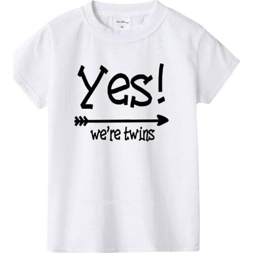 Baby clothes Yes We Are Twins yes No We Are Not Identical White Kids Tshirt Twins BabyBoys Girls Birthday Gift Twin Clothing