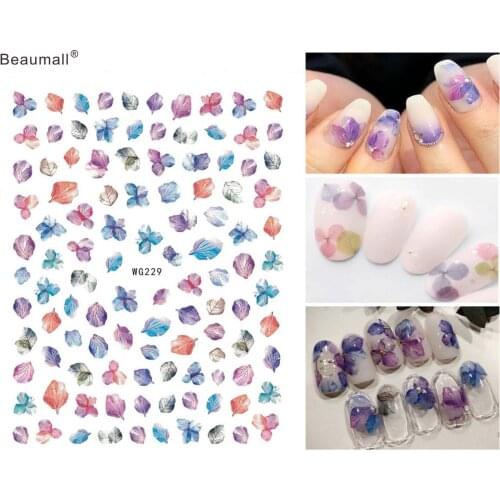 Elegant Florals Nails Art Manicure Back Glue Decal Decorations Nail Sticker For Nails Tips Beauty